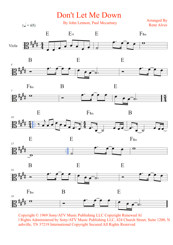 Don't Let Me Down (arr. Rene Alves)