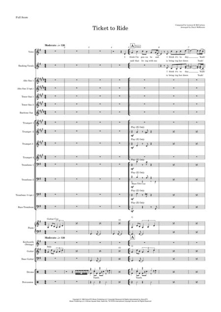 Ticket To Ride (arr. Daryl McKenzie)