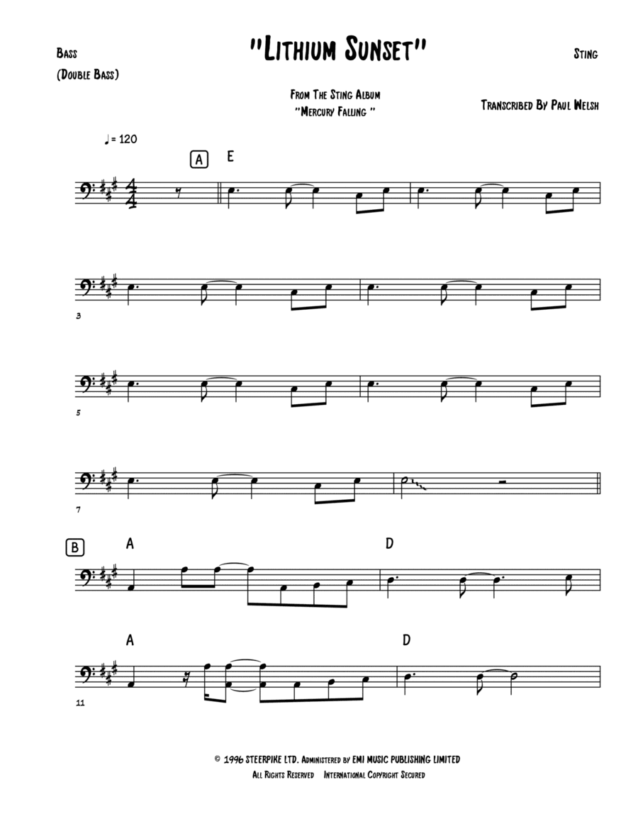 Lithium Sunset (arr. Accubass)
