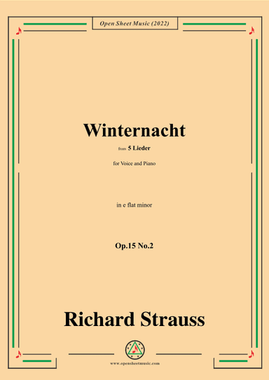 Richard Strauss-Winternacht,in e flat minor,Op.15 No.2 (arr. OSM Press)