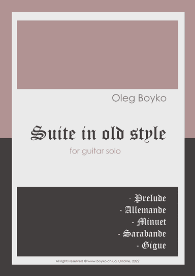 "Suite in old style" for guitar solo