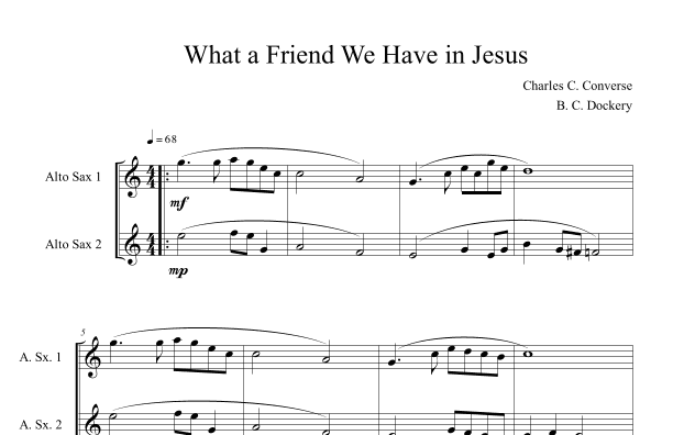 What a Friend We Have in Jesus (Alto Sax Duet) (arr. B. C. Dockery)