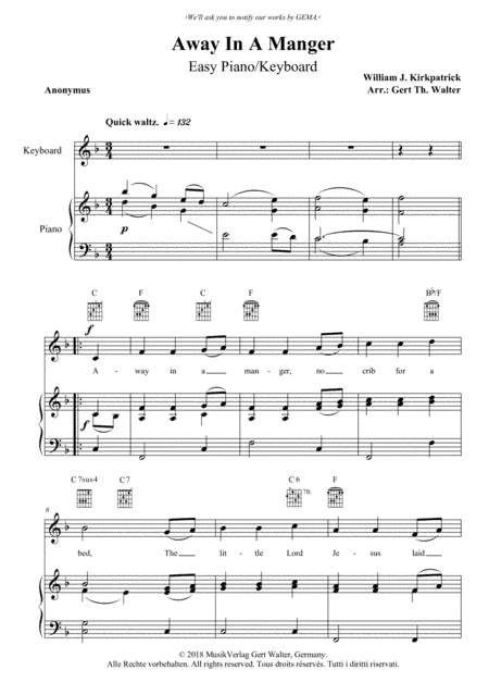 Away In A Manger (2nd. version) (arr. Gert Th. Walter)