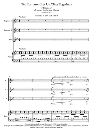 Teo Torriatte (let Us Cling Together) (arr. Carolyn Goates)