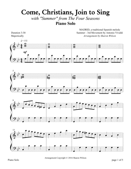 The Four Seasons Hymn Medleys: Come, Christians, Join to Sing (arr. Sharon Wilson)