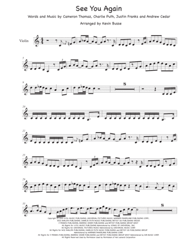 See You Again from FURIOUS 7 (arr. Kevin Busse)