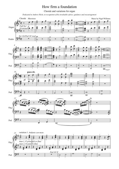 How Firm A Foundation, for Organ (arr. Nigel Williams)