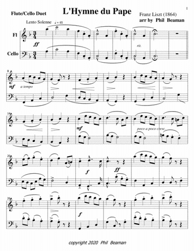 L'Hymne du Pape-Flute-Cello duet (arr. Phil Beaman)