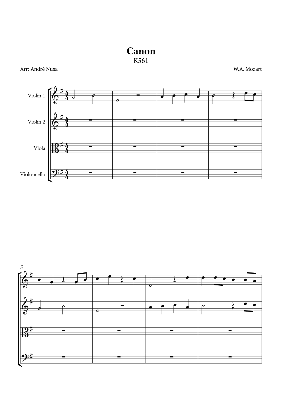 Canon K561 (arr. André Nusa)