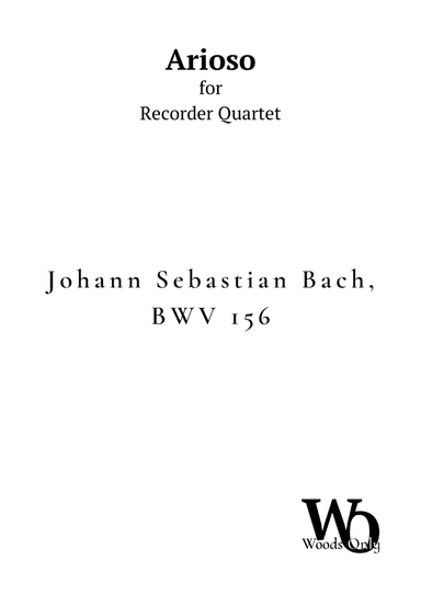 Arioso by Bach for Recorder Quartet (arr. Ander)