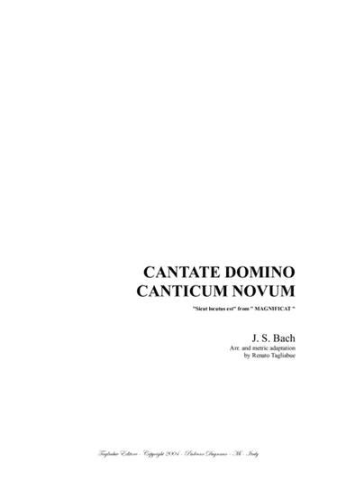 CANTATE DOMINO  ("Sicut locutus est" from MAGNIFICAT) - BWV 243 (arr. Renato Tagliabue)
