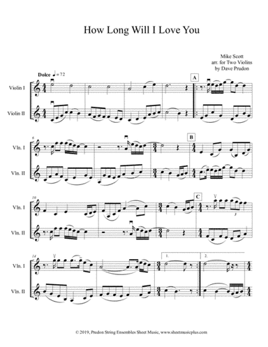 How Long Will I Love You (arr. Dave Prudon)