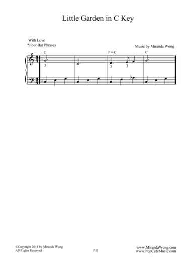 Little Garden - Easy Piano Solo in C Key