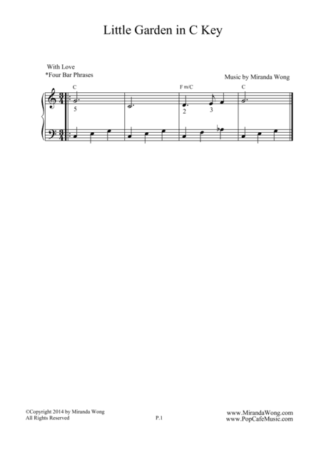 Little Garden - Easy Piano Solo in C Key