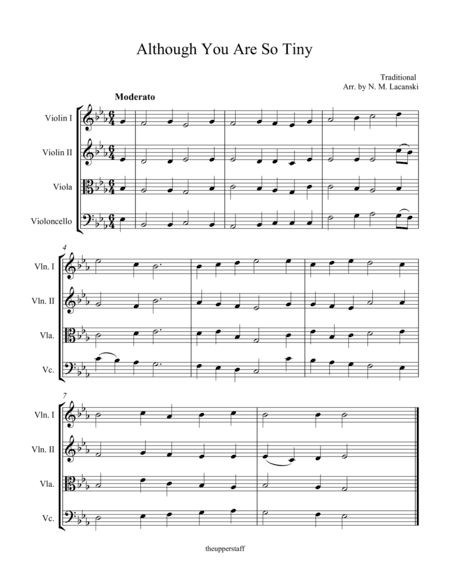 Although You Are So Tiny (arr. Nick Lacanski)