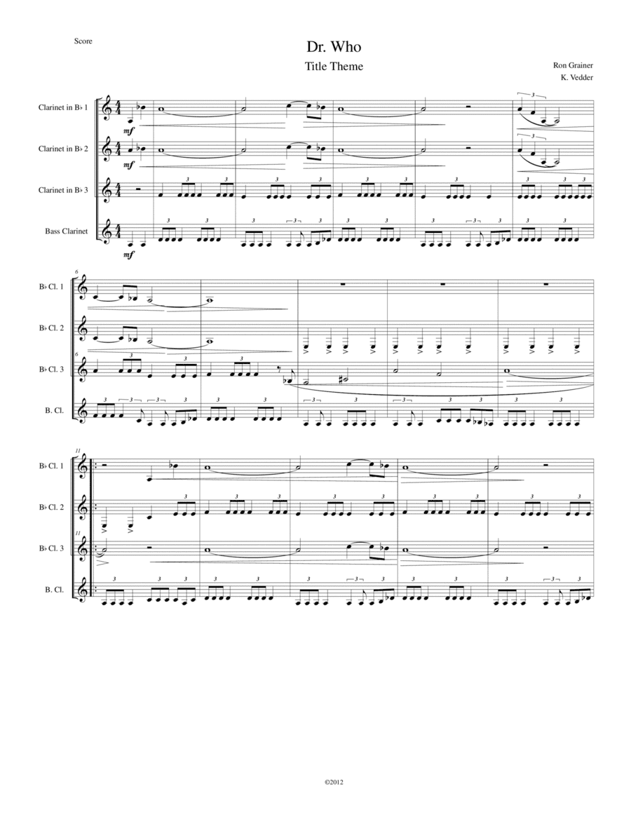 Doctor Who Theme (arr. Katie Vedder)