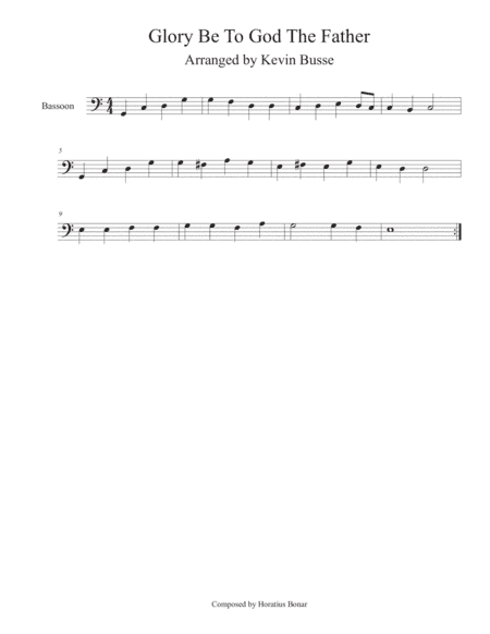 Glory Be To God The Father (Easy key of C) - Bassoon (arr. Kevin Busse)