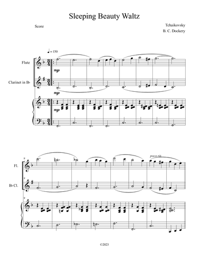 Sleeping Beauty Waltz (Flute and Clarinet Duet with Piano Accompaniment) (arr. B. C. Dockery)