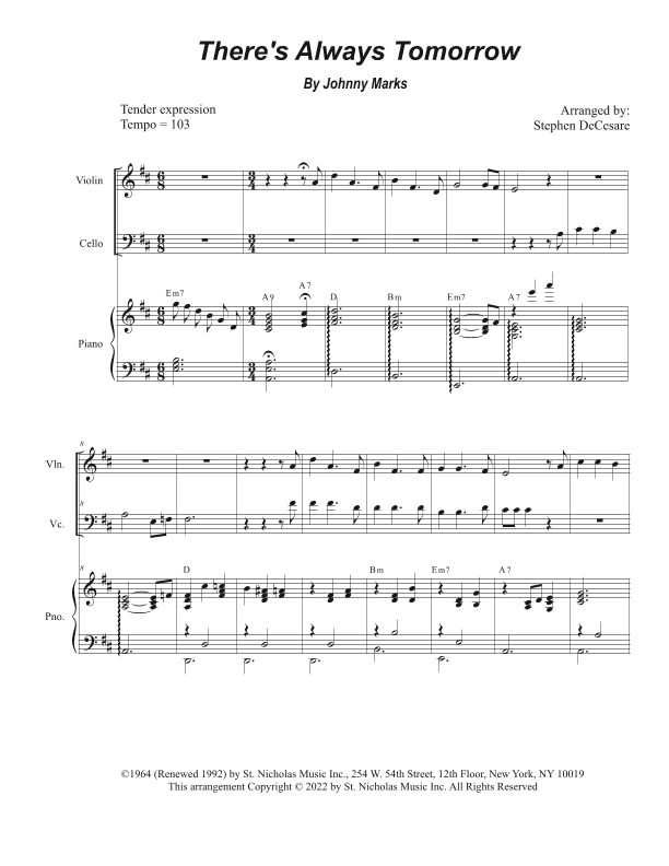 There's Always Tomorrow (arr. Stephen DeCesare)