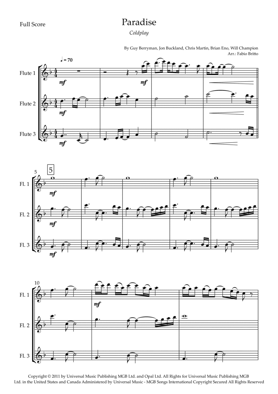 Paradise (arr. Fabio Britto)