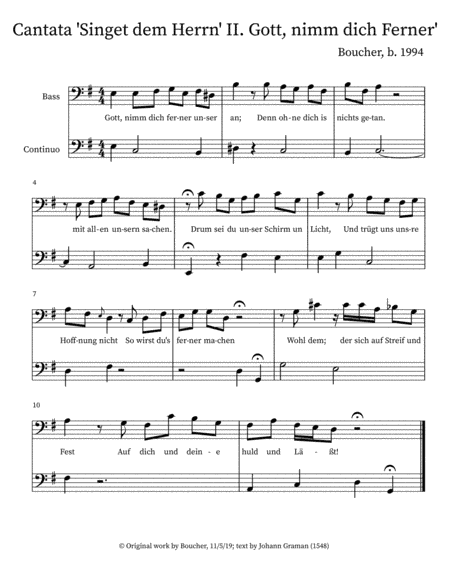 Cantata 'Singet dem Herrn ein Neus Lied' II. Recitative
