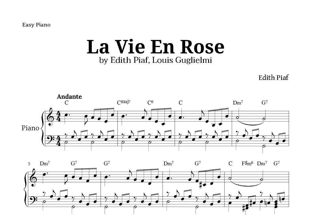 La Vie En Rose (arr. Langanho)