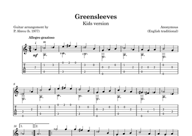 Greensleeves (Kids version) (arr. Pedro Abreu)