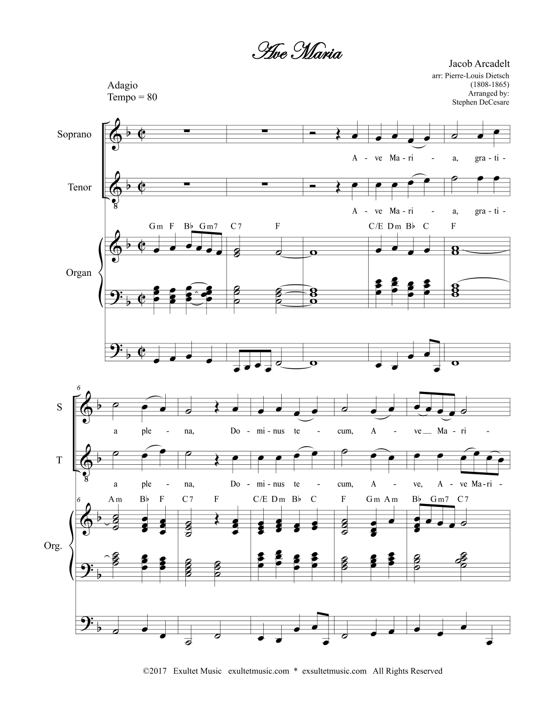 Ave Maria (Duet for Soprano and Tenor Solo) (arr. Stephen DeCesare)