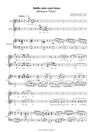 Addio mio caro bene (arr. Maurizio Chiavaroli)