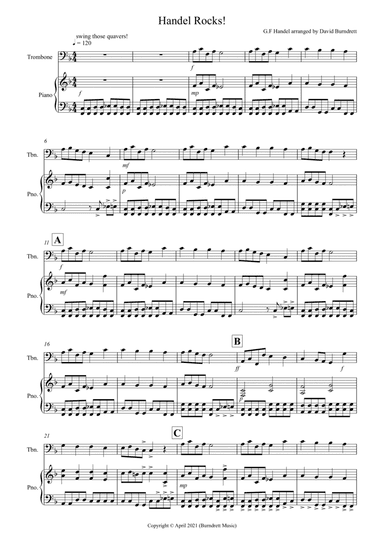 Handel Rocks! for Trombone and Piano (arr. David Burndrett)