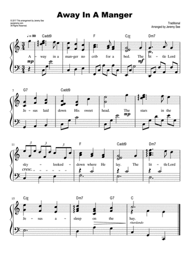 ? Away In A Manger ? Late beginner ? Jazzy Piano ? Jeremy See (arr. Jeremy See)