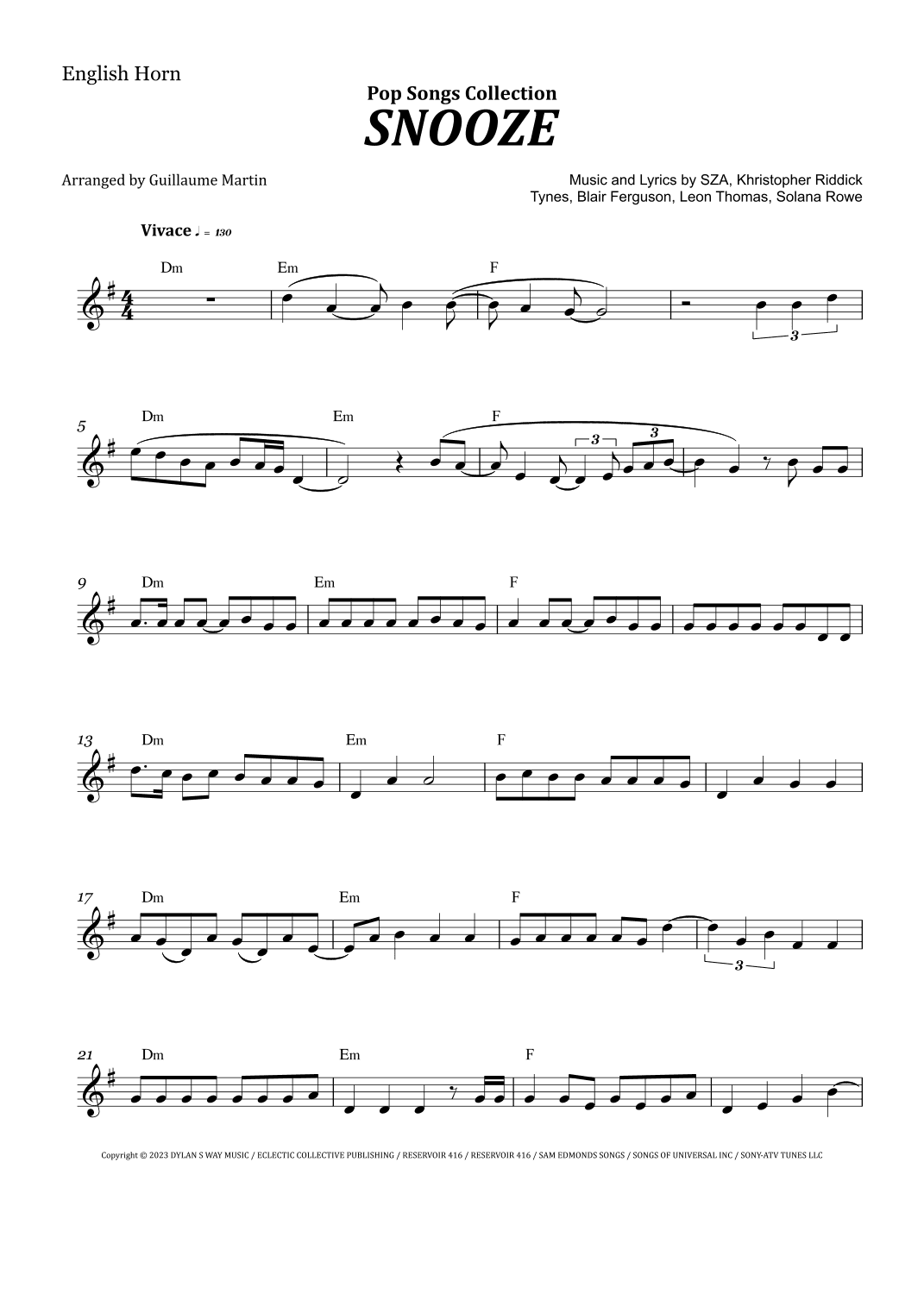 Snooze (arr. Guillaume Martin)