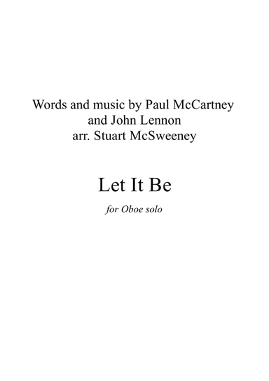 Let It Be (arr. Stuart McSweeney)