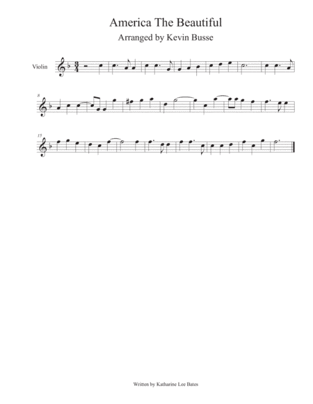 America The Beautiful - Violin (arr. Kevin Busse)