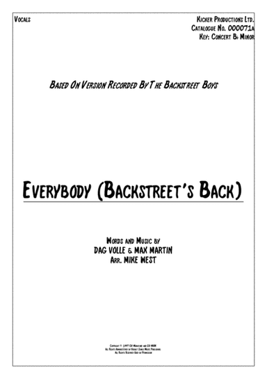 Everybody (backstreet's Back) (arr. Mike West)