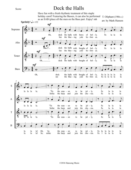 Deck the Halls (arr. Mark Hanson)