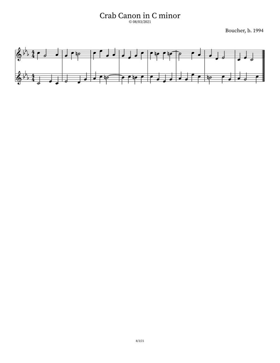 Crab Canon in C Minor