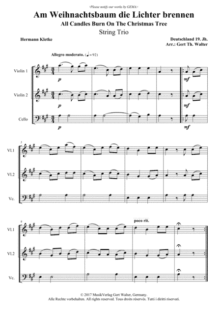 All Candles Burn On The Christmas Tree (arr. Gert Th. Walter)
