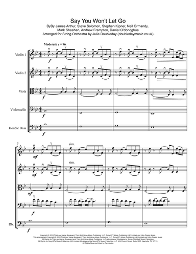Say You Won't Let Go (arr. Julie Doubleday)