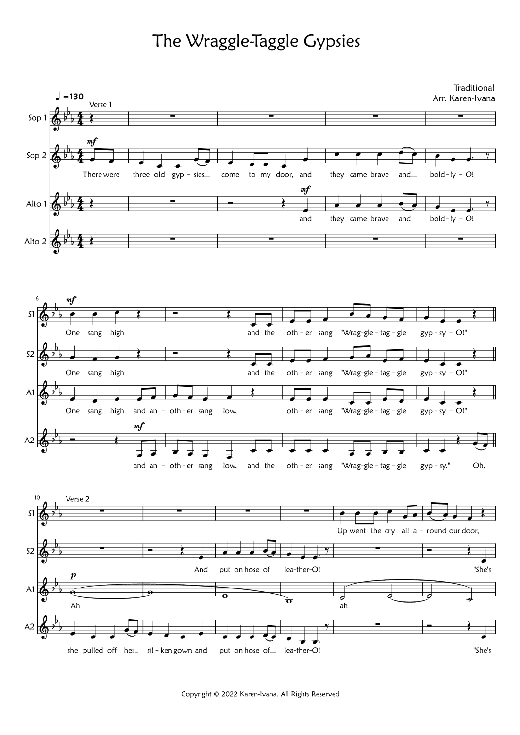 The Wraggle-Taggle Gypsies (arr. Karen Ivana)
