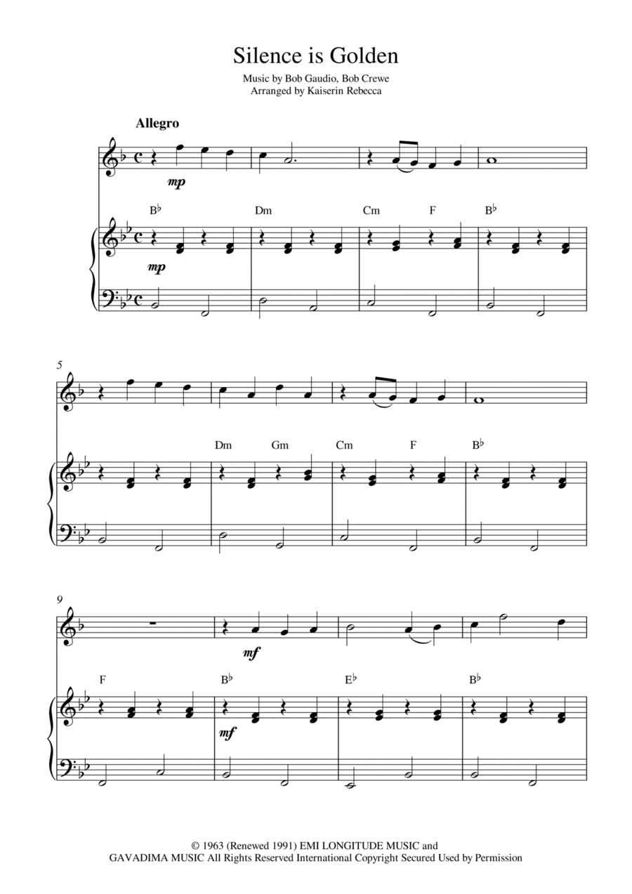 Silence Is Golden (arr. Kaiserin Rebecca)