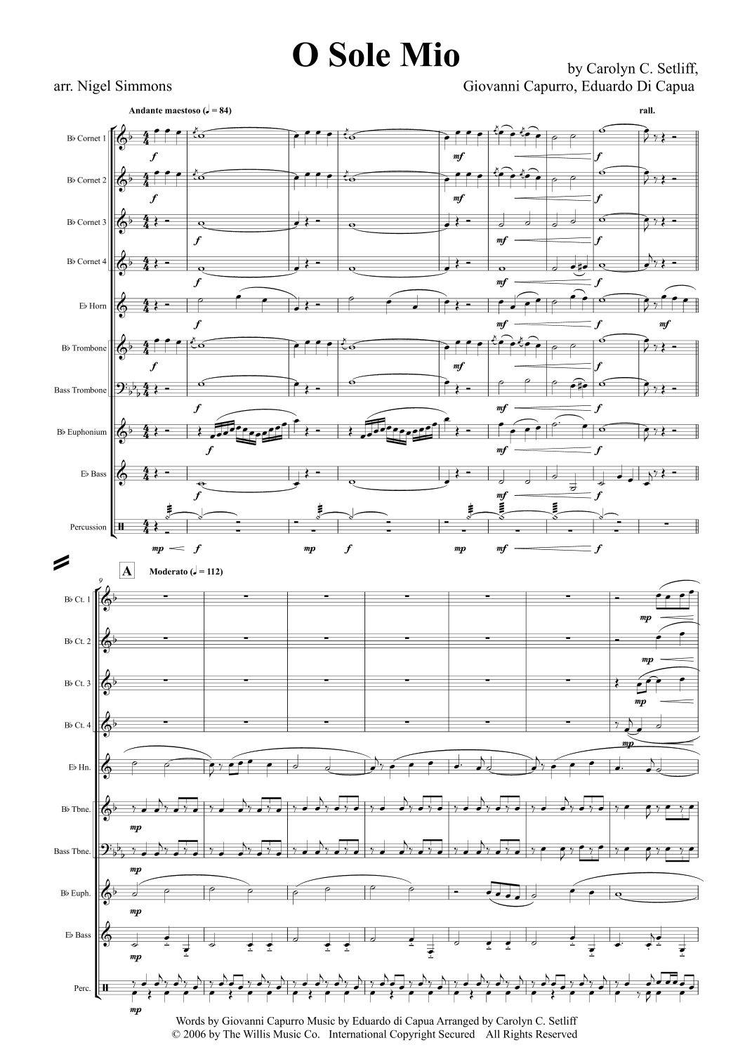 O Sole Mio (arr. Nigel Simmons)