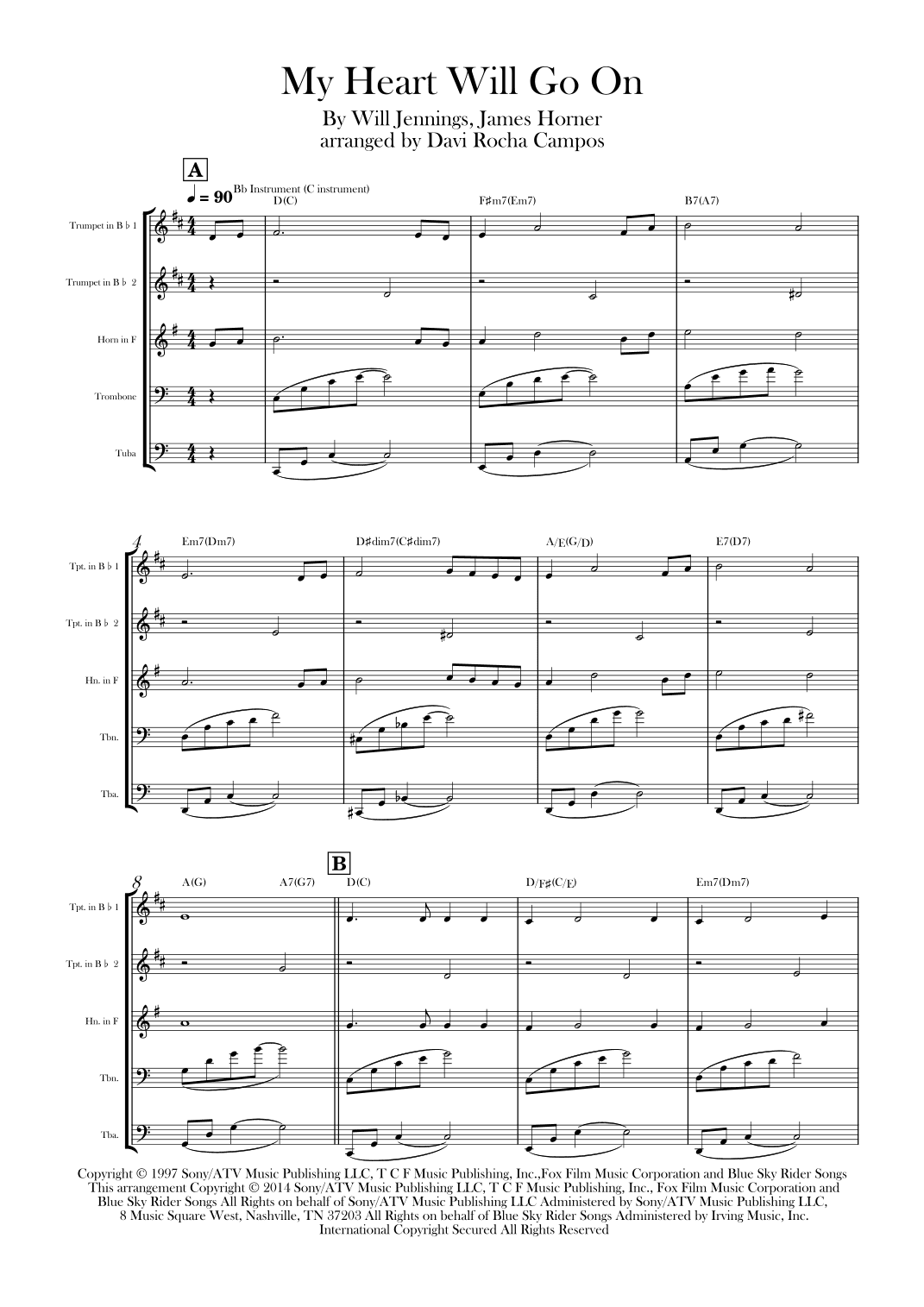 My Heart Will Go On (love Theme From 'titanic') (arr. Davi Rocha Campos)