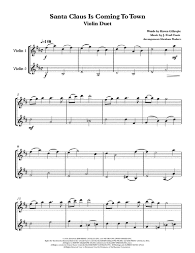 Santa Claus Is Comin' To Town (arr. Abraham Maduro)