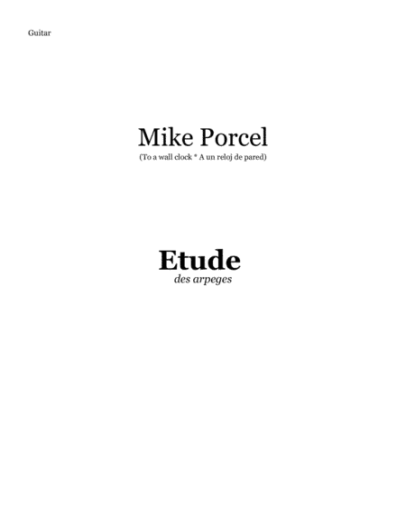 Etude des arpeges  in B minor (To a wall clock)