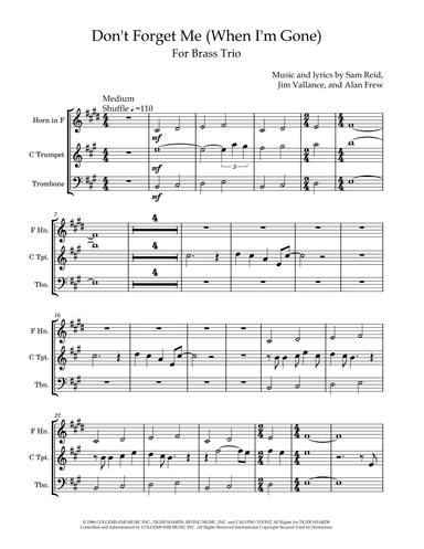 Don't Forget Me (when I'm Gone) (arr. David Lartey)