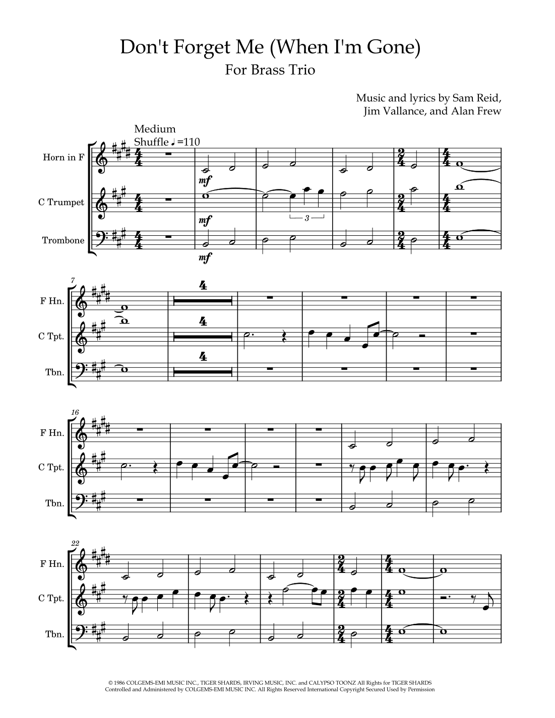 Don't Forget Me (when I'm Gone) (arr. David Lartey)