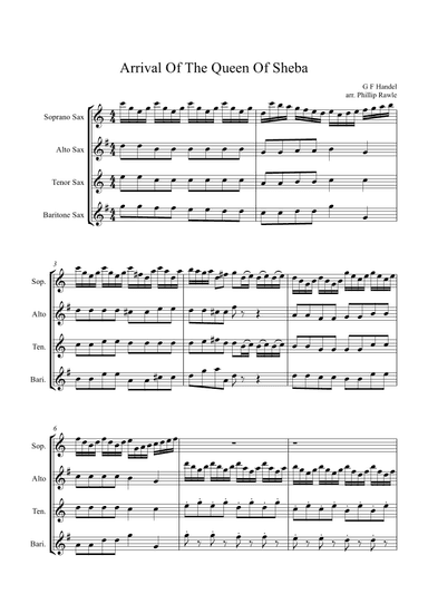 Arrival Of The Queen Of Sheba (arr. Phil Rawle)
