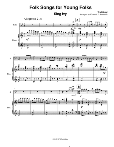 Folk Songs for Young Folks, Vol. 1 - string bass and piano (arr. Kenneth D. Friedrich)