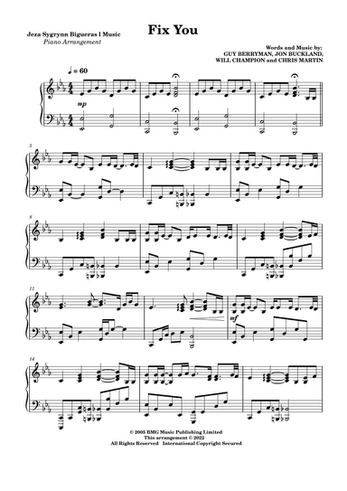 Fix You (arr. Jeza Sygrynn Bigueras)